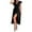 Black, variant on Sngxgn Women's Spaghetti Straps Dresses Split Hem Ruched Bodycon Dress(Black,L)