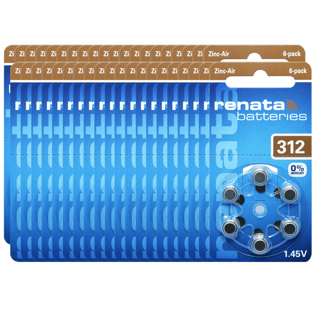 Renata Size 312 Zinc Air 1.45V Hearing Aid Battery (300 Pack)