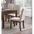 thumbnail image 3 of Modern 6pc Dining Set Table with Drawers and Chenille Upholstery Bench 4 Chairs Wooden Kitchen Room Furniture, 3 of 7