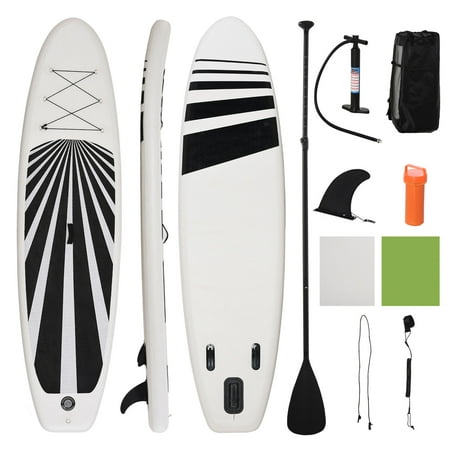 Soozier 11 Ft. x 31.5 In. x 6.25 In. Inflatable Stand Up Paddle Board with Accessories, Including SUP Paddle, Carry Bag and Air Pump