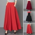 thumbnail image 5 of Women's Casual High Waist Loose Pleated Skirt A-Line Large Swing Plus Size, 5 of 11