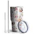 thumbnail image 2 of 30oz Fall Pumpkins Leaves Pattern Tumblers Stainless Steel Tumbler with Lid and Straw,Vacuum Insulated Double Wall Travel Tumbler Cups Mug with Cleaning Brush for Coffee,Tea, 2 of 7