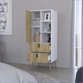 thumbnail image 6 of Dressers, Modern Tall Storage Dresser | White/Macadamia | Engineered Wood | Multicolor, 6 of 7