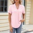 thumbnail image 4 of Cathalem T-Shirts Oversize pour Femmes 2024 Col Rond Manches Courtes T-Shirts Oversize Couleur Unie, Rose S, 4 of 5