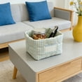 thumbnail image 4 of Storage Bags​ Colorful Plaid Soft Bin with White Label Cloth Collapsible Design Desk Closet Small Item Organization Home Utility Storage, 4 of 4