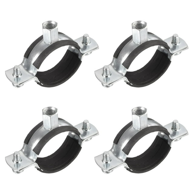 Unique Bargains 38 to 43mm Rigid Pipe Strap Clamps, Pipe Bracket Tube Clips 4 Pack