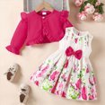 thumbnail image 2 of Taybagh Newborn Girl Outfits Spring Girl Floral Sleeveless Baby Dress Headband 3 Piece Set with Knit Cardigan Birthday Outfit, 2 of 4