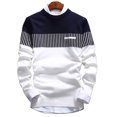thumbnail image 2 of Hevirgo Fashion Men Color Block Patchwork O Neck Long Sleeve Knitted Sweater Top Blouse,White M, 2 of 10