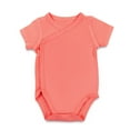 thumbnail image 1 of MIASHUI Baby Short Sleeve Side Snap Bodysuit Unisex Solid Color Soft Clothes,Orange,NB, 1 of 2
