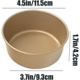 thumbnail image 3 of 4-inch non-stick hamburger mold, 4 pieces mini cake baking pan, for baking, reusable carbon steel mini air fryer cake baking mold bakeware, suitable for hamburgers, jumbo muffins, mini pies - gold co, 3 of 4