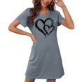 thumbnail image 4 of HomeGardon Women's Sleepwear Nightgowns for Women,Women's Oversized Short Nightgown Fashion Chest Print Short Sleeve Nightdress,S-XXL, 4 of 7