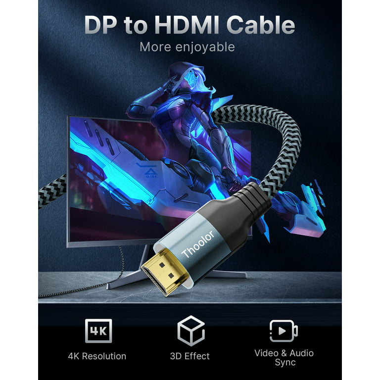 Comprar Vention DisplayPort a HDMI Cable 1080P @ 60Hz DP a HDMI Cable 4K Display  Port HDMI para PC portátil HDTV proyector DP a HDMI Cable