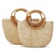thumbnail image 4 of Xiao Hua Bolso de paja tejida, bolso de mano tejido de moda, bolso de hombro, cartera de playa, verano, 4 of 5