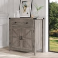 thumbnail image 2 of HOSTACK Coffee Bar Cabinet, Kitchen Storage Cabinet, Modern Farmhouse Buffet Sideboard with Drawer and Adjustable Shelf, Barn Door Accent Cabinets for Kitchen, Dining Room, Entryway, Ash Grey, 2 of 17