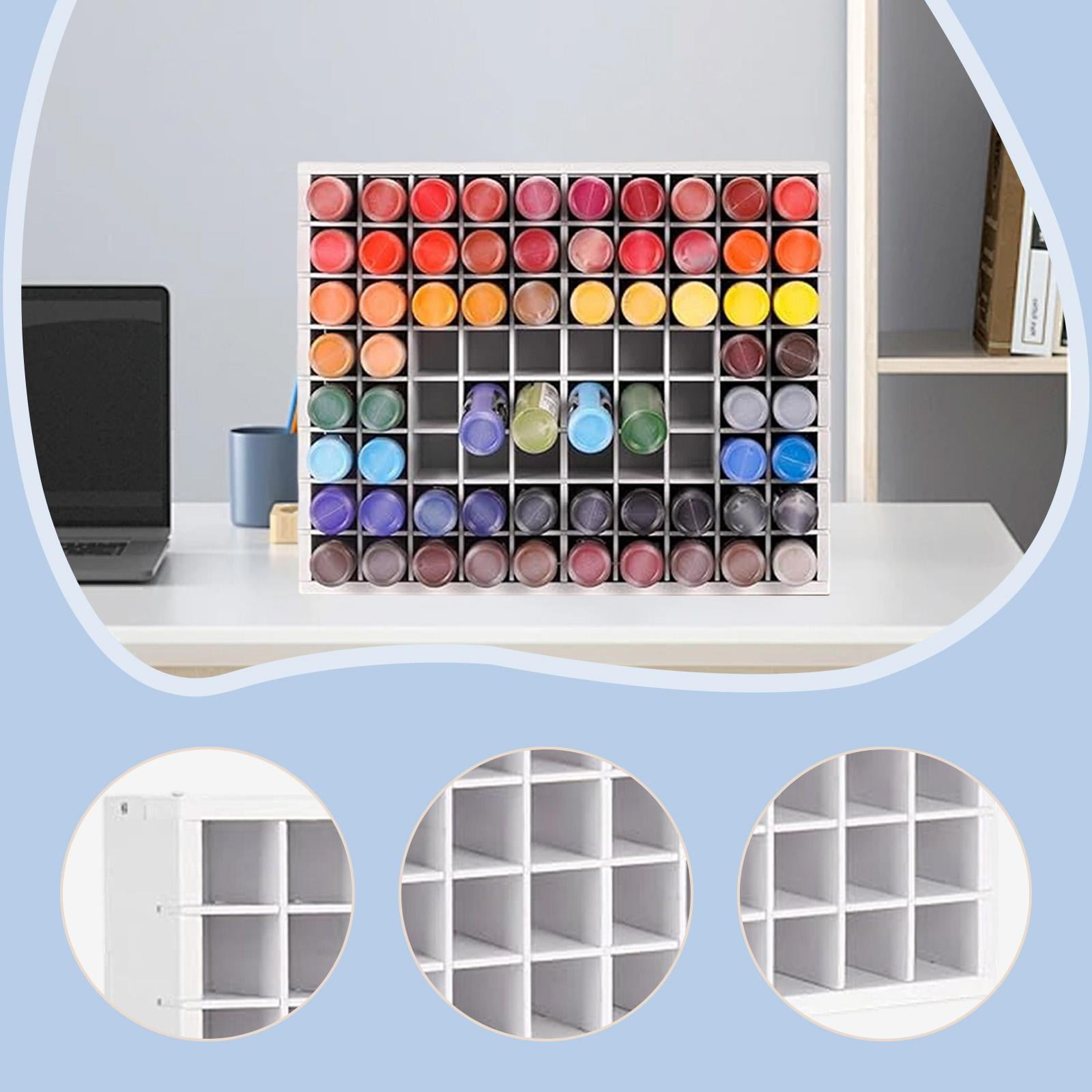 Craft Paint Storage Organizer Paint Holder Pigment Display Stand 80 Compartment Multilayered for Studio