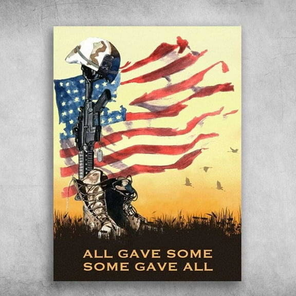 Veterans American, All Game Some, Some Gave All 11 x 17 Inch Poster