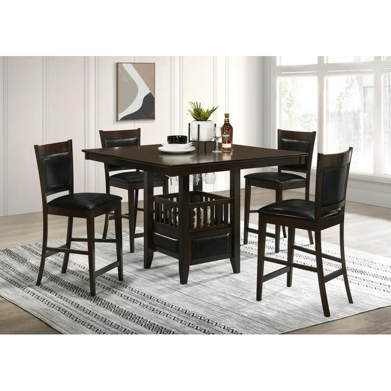 Jaden Square Counter Height Table with Storage Espresso