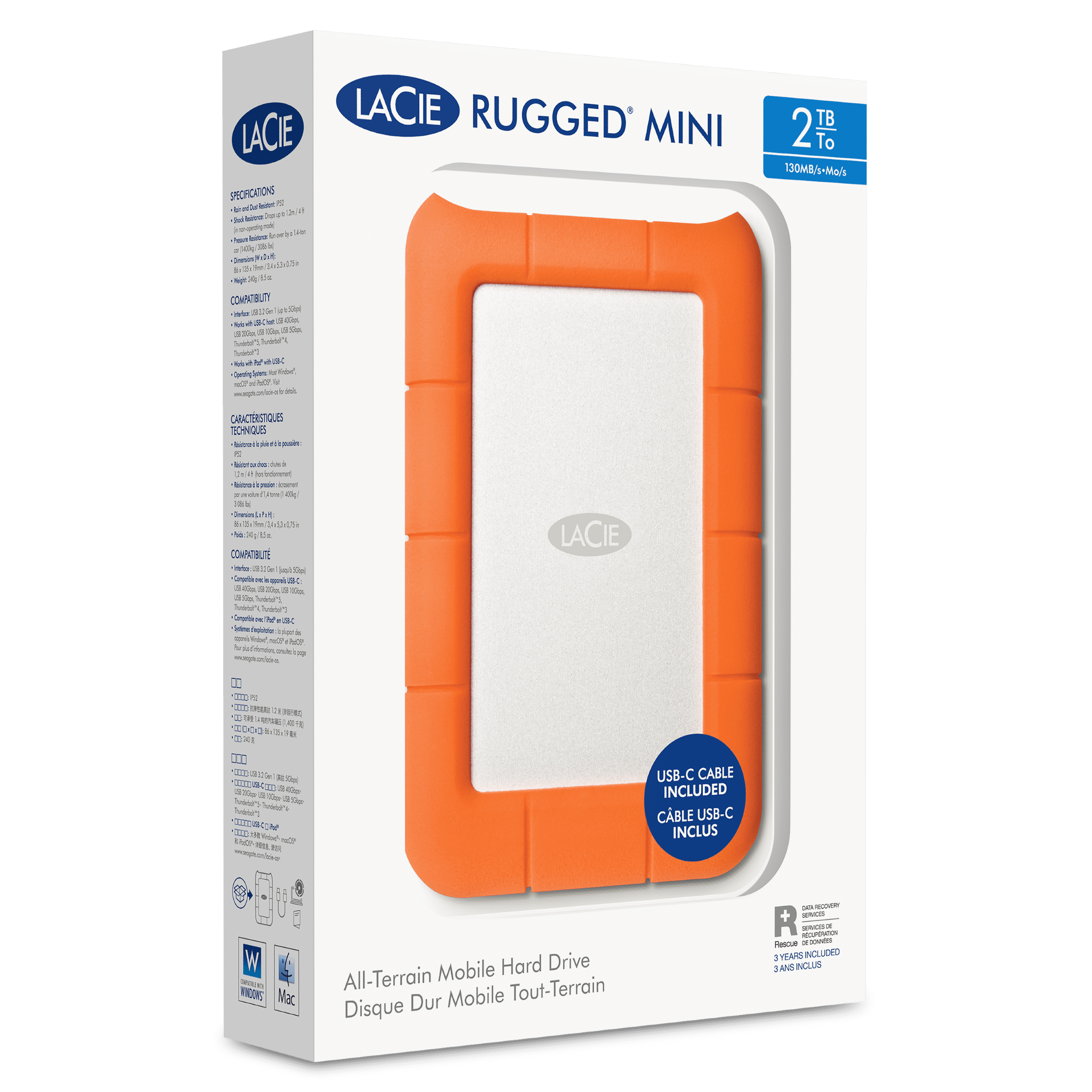 LaCie Rugged Mini 2TB External Hard Drive (LAC9000298), LaCie 2TB Drive