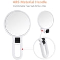 thumbnail image 4 of 5X Magnifying Double Sided Mirror Makeup Mirror Hand Held Mirror with Folding Handle (White), 4 of 5