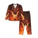 thumbnail image 1 of Fotbe Magma Fire Black Dragon Conjunto de Pijama de Manga Larga para Mujer con Estampado, Ropa de Dormir de 2 Piezas, Conjunto de Casa Suave y Cómodo con Bolsillos-Large, 1 of 7