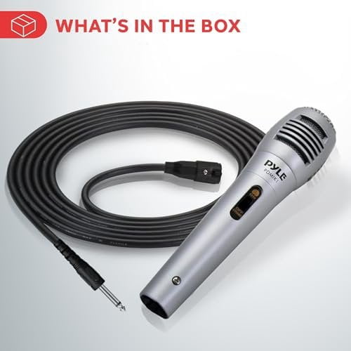 Pyle Professional Dynamic Microphone - 4-Pack Unidirectional Handheld Mic with Built-in Pop Filter, High Signal Output, 6.5 ft. XLR Audio Cable, Ideal for Stage, Karaoke & Studio Performances