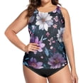 thumbnail image 4 of Women's Swimming Vest Women's Tankini Tops Swimming Vest for Women Soft and Smooth Suitable for Summer Beach Swimming Pool Parties S Purple Flowers, 4 of 7