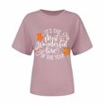 thumbnail image 4 of AOOCHASLIY Thanksgiving Day Women Tops Women's Casual Thanksgiving Print Pullover Short Sleeve T-Shirt Tops Shirt, 4 of 5