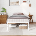 thumbnail image 2 of Auroral Zone 14 inch Twin-XL Metal Platform Bed Frame, Heavy Duty Mattress Foundation, No Box Spring Required, White, 2 of 6