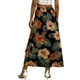 thumbnail image 5 of Floral Maxi Skirt for Women Fashion Casual High Waist Stretchy Printed A-Line Flowy Vcation Summer Beach Skirt Multicolor, 5 of 8