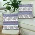 thumbnail image 2 of MKHERT Elephant Floral Mandala Pillowcase Pillow Protector Cushion Cover 18x18 inch,Set of 2, 2 of 3