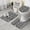 Black Geometric Triangle, variant on Blue Floral and Petal Pattern Bathroom Rugs Sets 3 Piece,Toilet Cover Set,Absorbent Non Slip Bathroom Mats Sets with U-Shaped Contour Rug Toilet Rug Set