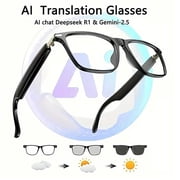 Smart AI Glasses – AI Interpretation Smart Glasses with Real-Time 33-Language Translation, Photochromic Lenses, Touch Controls, for Travel, Driving, Cycling