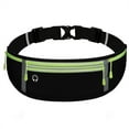 thumbnail image 1 of Cinturón delgado para correr, riñonera de entrenamiento para hombres y mujeres, cinturón para correr, caminar, andar en bicicleta, acampar, negro + cremallera verde, 1 of 5