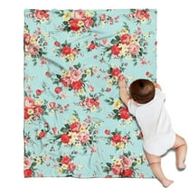 Pioneer Flower Floral Print Pattern Blanket,Comfortable Soft Flannel Throw Blanket,All Season,Warm Lightweight Blankets for Sofa Bed Couch Living Room Chair,30"x40"