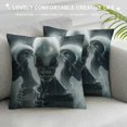 thumbnail image 3 of Orinice Alien Concept Art Smoke Graphic Decorative Throw Pillow Cover for Home Couch Living Room Bed Sofa - Short Plush Pillow Case 1PC 12x12in, 3 of 5