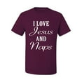 thumbnail image 2 of Wild Bobby I Love Jesus and Naps Inspirational/Christian Men Graphic Tee, Maroon, X-Large, 2 of 5