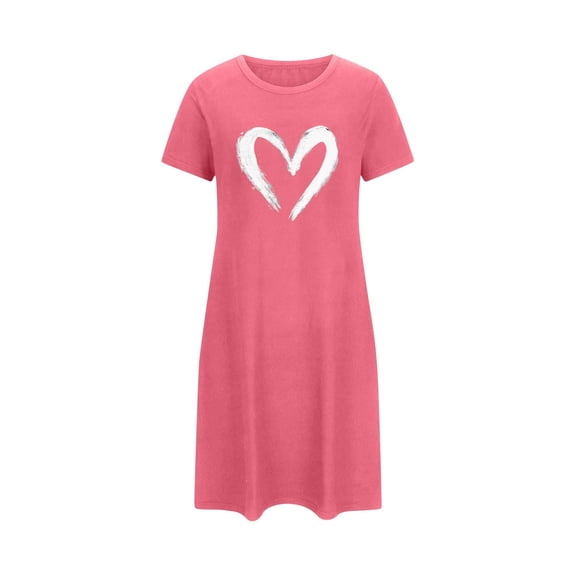 Aofany Women's Nightgown Short Sleeve Nightshirt Crew Neck Sleep Shirt Plus Size Loose Loungewear Casual Sleepwear