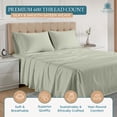 thumbnail image 7 of Casa Platino 100% Cotton Luxury Twin Sheets 600 Thread Count – Buttery Soft Sateen Twin Bed Sheets Set, 15” Deep Pocket, Additional 2 Pillowcases, Fade Resistant - Mineral, 7 of 7