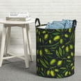 thumbnail image 5 of Goofa Green Branch Olive Printed Circular Hamper,Laundry Basket with Handles,Storage Baskets Foldable,Large Capacity Laundry Hamper-Medium, 5 of 8
