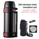 thumbnail image 4 of Cateissary Taza de vacío de acero inoxidable, portátil, sellada, 2600ml, reemplazo de aislamiento térmico, conducción al aire libre, botella de agua Teteras Negro Cateissary HA071718-03, 4 of 6