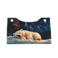 thumbnail image 4 of Lsque Starry Sky Sleep White Bear Printed Long Tissue Box Cover Holder, Facial Paper Organizer Dispenser,Triangle with Bottom Belt, PVC Leather Decorative Organizer, 4 of 9