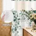 thumbnail image 3 of No Hook Shower Curtain, Eucalyptus Leaves Shower Curtains for Bathroom with See Through Top Window, Spring Summer Botanical Watercolor Waterproof & Washable Bath Curtain Stall 48"x72", 3 of 9