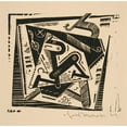 thumbnail image 2 of Johannes Molzahn 20x20 Black Ornate Framed Double Matted Museum Art Print Titled: Work 30 (1921), 2 of 5