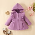 thumbnail image 2 of JYnXIANTI Infant Baby Girl Fall Winter Hooded Coat Formal Cute Long Sleeve Jackets Solid Button down Windproof Outerwear, 2 of 7