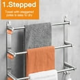 thumbnail image 3 of WKSCLPAI Wall-mounted Bathroom Organizer 304 Stainless Steel Triple Bathroom Towel Rack Bathroom Towel Bar Triple Brushed with Hook Bath Towel Rack Towel Racks for Bathroom, 3 of 8