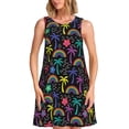 thumbnail image 1 of Balery Colorful Palms Vestidos de verano para mujer con estampado: vestido holgado sin mangas, vestido playero informal y cómodo para días calurosos., 1 of 7