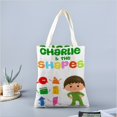 thumbnail image 2 of Charlie and the Shapes Bolso de tela con estampado de lienzo para mujer, bolsa de compras reutilizable y estética, con cremallera interior, regalo para mujer,40*40cm., 2 of 6