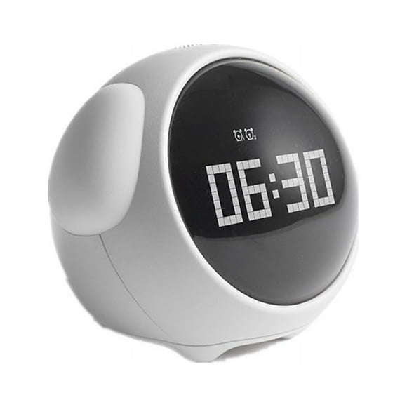 Creative expression pixel alarm clock student bedside LED smart alarm clock luminous electronic digital alarm clock white Emoji