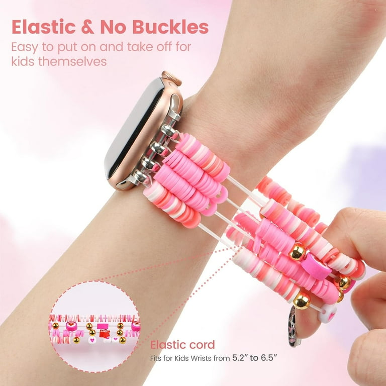 XiHAMA Beaded Bracelets Compatible with Kids Apple Watch Band 38mm