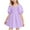 Purple, variant on Cute Puff Sleeve Dress for Girls Summer Casual Pleated Dresses Square Neck Smocked Back Party Spring Travel Outfit, Hot Pink, 5 Years